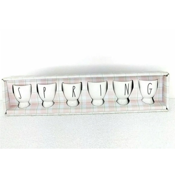 Rae Dunn Other - Rae Dunn White Egg Cups Set with 'SPRING' Lettering